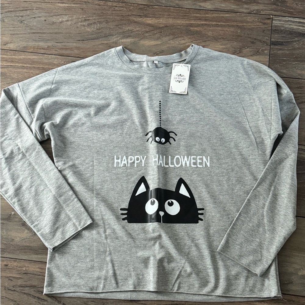 NWT Grey SweatShirt XL Zulily La Mode Top Gray Light Weight
